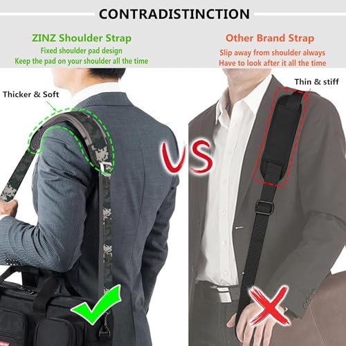 ZINZ Bag Shoulder Strap, Padded Adjustable Shoulder Strap Replacement - color: Camouflage Gray, size: 57"