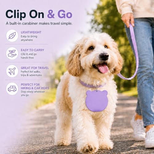 Collapsible Dog Bowls, 2-in-1 Silicone Pet Food and Water Bowl with Carabiner - Portable Double Compartment Travel Dish for Dogs, Ideal for Camping, Hiking, Car Rides, Puppy Essentials (Purple) - color: Purple