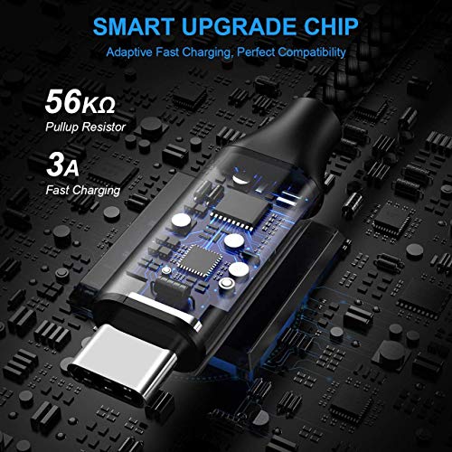 etguuds USB to USB C Cable 3ft, 2-Pack USB A to USB C Charger Cord Type C - color: Black