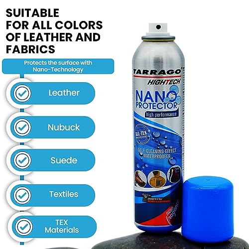 Tarrago Nano Shoe Protector Spray | 6.5oz | Waterproof & Stain Repellent for Sneakers, Suede, Canvas, Leather, Fabric, Nylon, Hiking, Boots