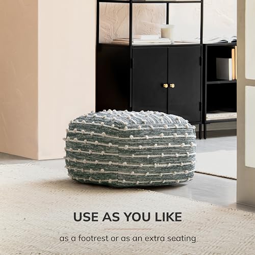 Anji Mountain 16" H x 22" W Handmade Pouf Ottoman for Living Room & Couch - color: Cedar