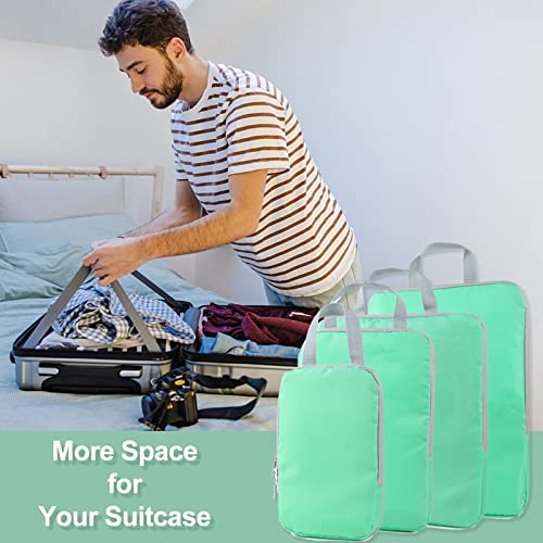 COVAX 4 Set Compression Packing Cubes, Travel Luggage Organizers and Storage Packing Cubes (Green) - color: Green
