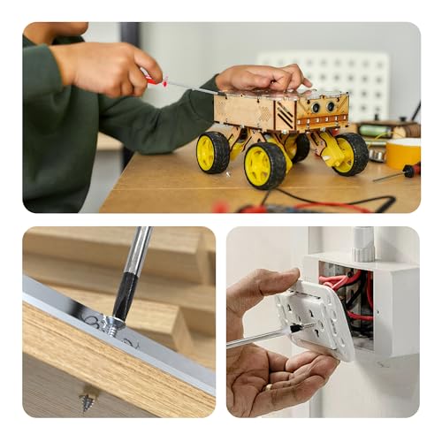 4Pcs 5mm Magnetic Screwdriver Set, Phillips and Slotted Head Tips with 6 inch Steel Shaft, Professional Hand Tools for Computer Electronics Home Repair - size: 5*150mm