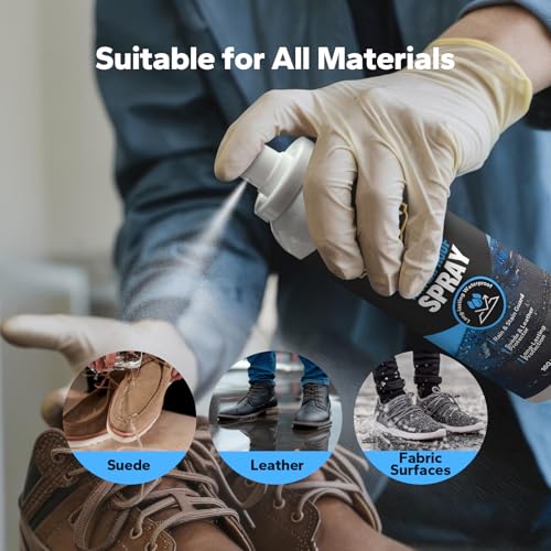 Shoes Protector Spray (5.4 Fl Oz), Suede & Leather Protector Spray, Waterproofing & Stain Guard for Shoes, Boots, Bags & Upholstery, Long-Lasting Water Repellent Spray