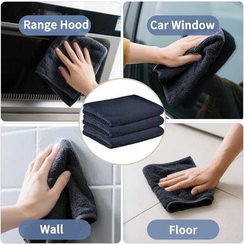3 PCS Shiny Bath Drying Towel, Super Absorbent Bath Drying Towels Microfiber Cleaning Cloths for Shower Cars House Kitchen Camping, 15.75 x 11.8 Inch