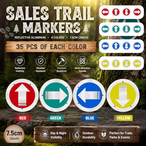 Amylove Reflective Trail Marker | Bright Trail Marking Reflectors for Hunting Hiking Driveway Camping Walking Backpacking Outdoors