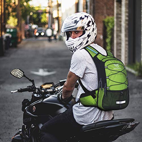 Mothybot Hydration Pack, Insulated Hydration Backpack with 2L BPA Free Water Bladder and Storage, Hiking Backpack for Men, Women, Kids for Running, Cycling, Camping - Keep Liquid Cool up to 5 Hours - color: Grass Green