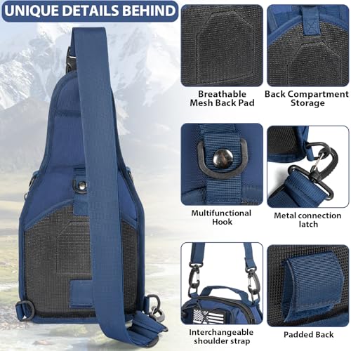 GMAK Tactical Sling Bag for Men, Tactical Camo Shoulder Bag Military Bags - color: Navy Blue