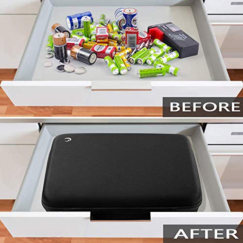 Comecase Battery Organizer Storage Case with Tester for 96 AA AAA Batteries - size: 96 AA AAA