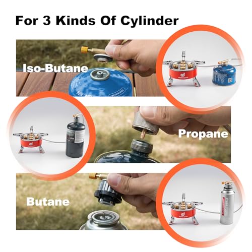 Odoland 9000W Portable Camping Stove Lightweight Camp Stove Collapsible Backpacking Stove with EVA Box for Outdoor Camping Cooking Hiking and Picnic - style: 9000W