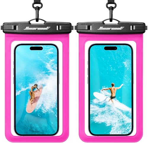 Hiearcool Waterproof Phone Pouch, Waterproof Phone Case, Bright Red 2-Pack | Durable multilayer IPX8 protection; touchscreen access and fit up to 8.9 inches; cruise essentials 2026 for beach and pool - color: 2Bright Red