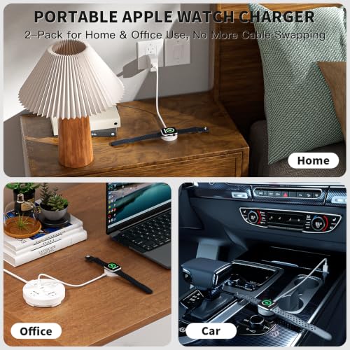 Watch Charger for Apple Watch Charger, 2Pack USB A Short Magnetic Fast Charging Cable Portable Wireless Charging iWatch Charge Cord Compatible with iWatch Series Ultra/SE/11/10/9/8/7/6/5/4/-[1FT/0.3M]