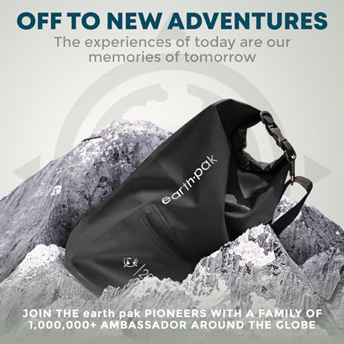 Earth Pak Waterproof Dry Bag with Zippered Pocket - Waterproof Dry Bag Backpack Keeps Gear Dry - color: Black, size: 30L