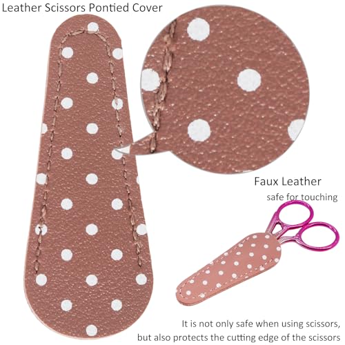 BIHRTC 3.6" Embroidery Scissors,Sharp Tip with Leather Case for Sewing | Pointed Stainless Steel Tip, Includes Leather Cover for Cross-Stitch,Threading,Handcraft,Art Work,DIY,Crafting - color: Yellow Pink, size: 3.6inch