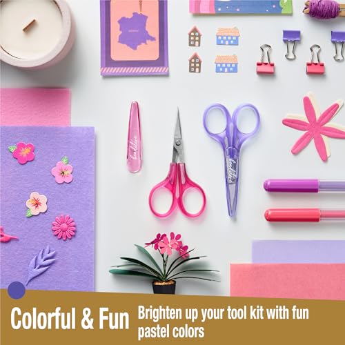 High Precision Detail Scissors Set (2-Pc) Sharp, Fine Tips | Paper Cutting, Scrapbooking, Sewing, Crafting | Stainless Steel | Protective Cover (Jelly) - color: Jelly