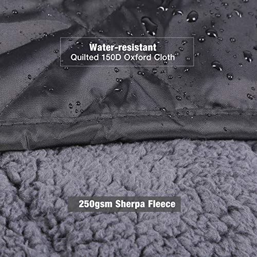 REDCAMP Large Camping Blanket with Sherpa Lining, Black 79"x79" - color: Black, size: 79"x 79"