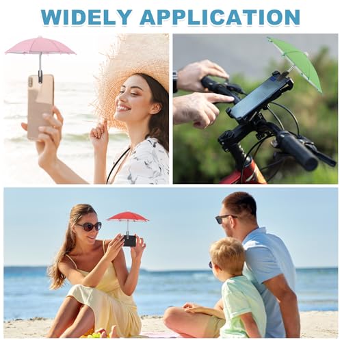 Phone Umbrella - Adjustable Cell Phone Umbrella Sun Shade with Stable Clip Universal Mini Cellphone Shade Cover for Beach/Pool/Outdoor, Light Blue - color: Light Blue