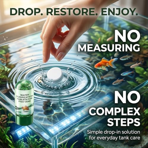 Water Purification Tablets for Fish Tank, Powerful Aquarium Water Purification Tablet, Efficient Clear Turbidity & Improve Water Quality, Remove All Kinds of Turbidity from Fish TankWater (9pcs) - size: 9pcs