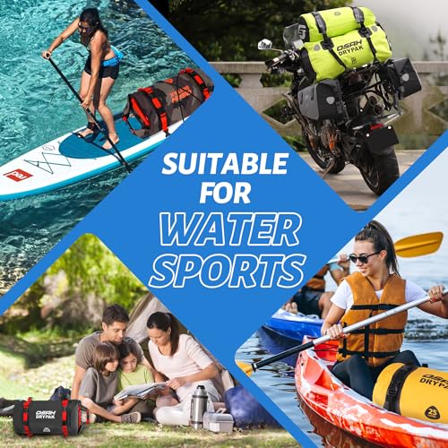 OSAH DRYPAK 25L Waterproof Dry Bag - Motorcycle Luggage Tail Bag with Straps for Back Seat, Roll Top Lightweight Waterproof Backpack Sack for Travel, Swimming, Boating, Kayaking, Camping and Beach - color: Green