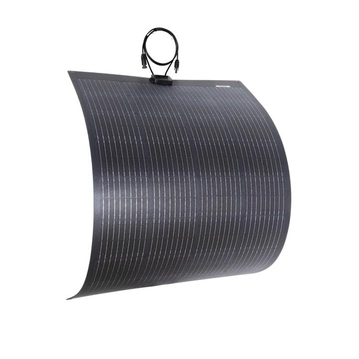 150W 12V ETFE Black Flexible Solar Panel, 43.3x28in | PERC 9BB 23.5%+ Efficiency Mono Solar Cells, for Campers, RVs, Boats,Camping, Tent - size: 150W/43.3in x 28in