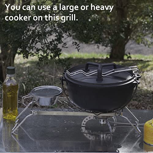 CAMPINGMOON Portable Folding Camping Campfire Grill over Fire Split Stoves 304 Stainless Steel (13.8’’L (MS-1111)) - color: 13.8''L (MS-1111)