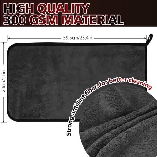 Microfiber Cleaning Cloth, 2 Pack, 23"x 11" Extra Large | Ultra Absorbent, Car Washing Towels, Reusable, Lint Free Streak Free, For Car, Kitchen, and Window