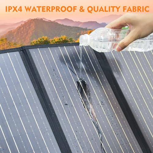 60W Solar Panel for Portable Power Station, Foldable Solar Panel with 12-18V DC Output/USB QC3.0/USB C(10 Changeable DC Adapters), Portable Solar Panels for Camping, Home, Travel, Rv | SinKeu portable solar charger with 18V DC outlet, designed for solar g