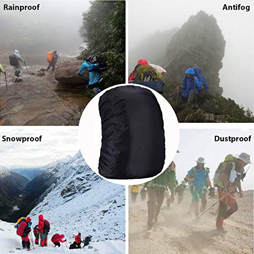 Waterproof Backpack Rain Cover with Anti Slip Buckle Strap for Camping, Hiking, Traveling, Hunting, Biking, 15-80L - color: Black, size: 50L - 60L