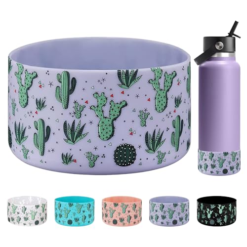 WK IEASON Protective Silicone Base Cover Boot for Hydro Flask Wide Mouth, Anti-Slip Silicone Sleeve Bottom Bumper As Hydro Flask Water Bottle Accessories-3.56inch Bottom Diameter - color: Cactus fog, size: 40 Ounces
