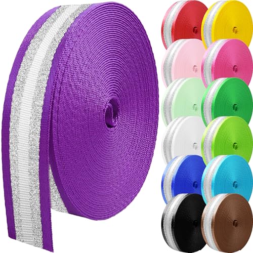 10 Yards Nylon Webbing 1.5 Inch 2 Inch Nylon Strap Webbing Straps Backpack Straps Nylon Belt for Indoor or Outdoor Gear, DIY Crafting, Handles, Luggage, Slings - color: Purple-10 Yards, size: 2 inch