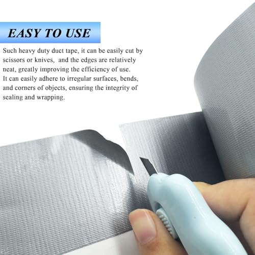 3pcs Duct Tape Heavy Duty for Ductwork Repair - 65 FT*2 Inch*190μm, 70Mesh | Carpet Tape, Duct Tape Bulk for Dryer Vent, HVAC, Indoor & Outdoor Hose Flex Sealing, Waterproof Sliver/Grey Strong Adhesive - size: 3 Rolls, 2" x 21 Yds