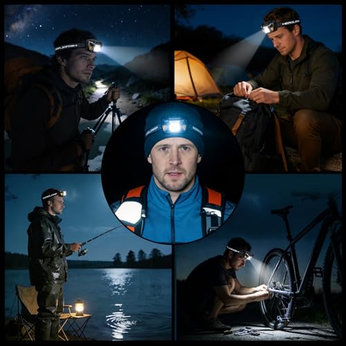 2 Sets High-End Comfortable Camping & Work Headlamp, Long Endurance Lighting 12 Hours, 1000+ LM High Brightness, IPX5 Waterproof, Suitable For Fishing, Running, Maintenance And Other Scenarios
