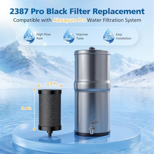 2 Pack 2387 Pro Filter Replacement for Alexapure 2387 Pro Water Filter
