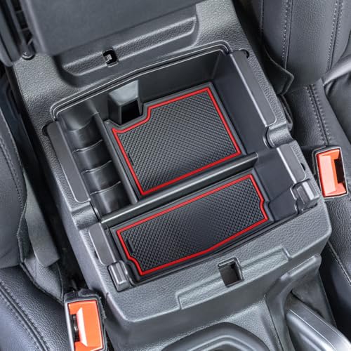 Center Console Organizer for Jeep Wrangler JL/JLU & Gladiator JT Red Trim - color: Red