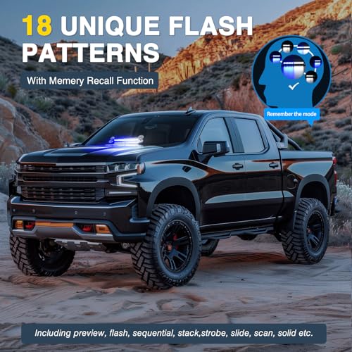 Nilight 12LED Traffic Advisor Strobe Light Bar Blue White Hazard Safety - color: Blue White, size: 12LED