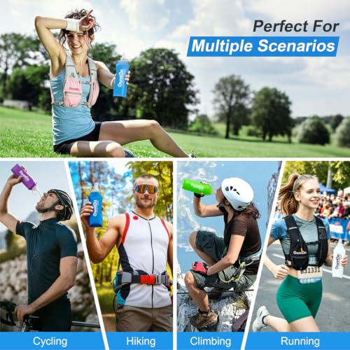 Soft Flask 480ml TPU BPA-Free Soft Water Bottle Leak-Proof Collapsible for Hydration Pack Running Vest Marathon Hiking Cycling (Transparent) - color: 480ml Transparent