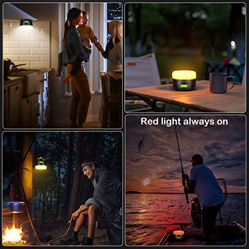 Sinvitron LED Camping Lantern Rechargeable with Remote Control - 1000LM 150H Runtime Tent Light, 5200mAh Water-Resistant Emergency Light for Hurricane Power Outages, Hiking Home - style: 1Pack Black&Green