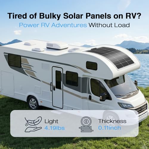 100W 12V Flexible Solar Panel 9BB Monocrystalline Cell 12 Volt Semi-Flexible for Marine RV Trailer Boat Cabin Van Car Uneven Surfaces 12V Battery Charge - size: 100W