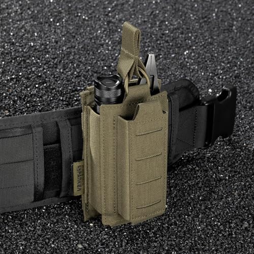 EXCELLENT ELITE SPANKER Tactical Open-Top Single/Double/Triple Molle Mag Pouch for Pistol Mag Pouch Tactical Bag Accessories Holder - color: Ranger Green