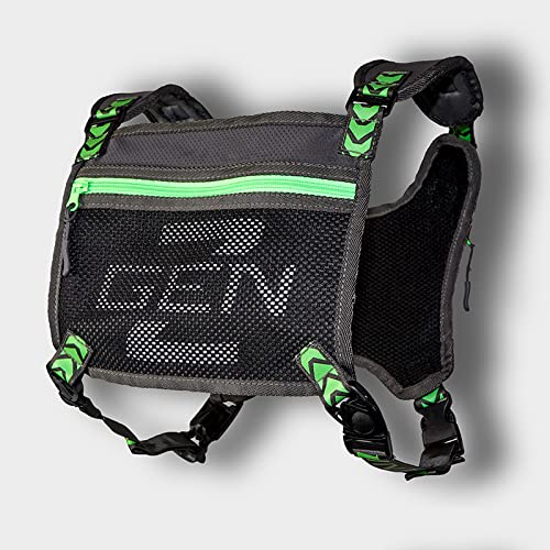 Ski & Snowboard Chest Pack – Lightweight Gunmetal Chest Bag for Skiing & Snowboarding with 3 Secure Pockets, No-Bounce Straps, and Back Panel Pocket - color: GUNMETAL
