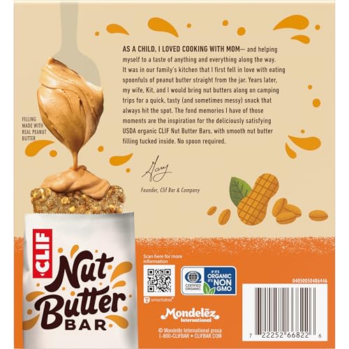 CLIF Nut Butter Bar - Peanut Butter - Energy Snack Bars - Non-GMO - USDA Organic - Plant Based - Low Glycemic - 1.76 oz. 5 Count (Pack of 6) - size: 5 Count (Pack of 6)
