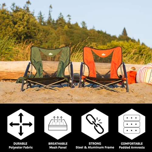 Cascade Mountain Tech Folding Camp Chair for Camping, Beach, Picnic, Barbqeues, Sporting Events with Carry Bag - color: Royal Blue