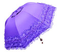 Honeystore Princess Lace Ultraviolet-Proof Folding Umbrella Anti-uv Dome Parasol - color: Style1 Purple