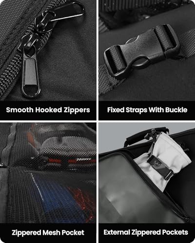 OutdoorMaster Snowboard Bag with ABS Hard Shell Ends for Travel 155CM | ABS Hard Shell Ends, 900D Waterproof Fabric, Thick Foam Padded Snowboarding Bag, Multiple Compartments, Padded Shoulder Strap