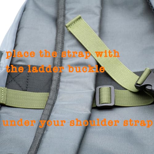 Backpack Chest Strap, Universal Add on Adjustable Sternum Strap, Chest Belt Replacement, with Heavy Duty Quick Release Buckle Clip, for Travel, Hiking, Camping, School - color: Army Green