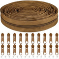 DOITEM 10 Yards Nylon Coil Zipper by The Yards, #5 Bulk Zippers for DIY Sewing Craft Bags with Replacement 20PCS Sliders (Brown, #5) - color: Brown, size: #5