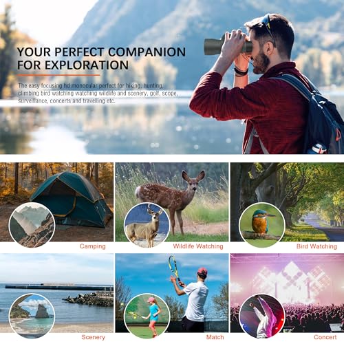 Monocular Telescope HD 10x50 BAK4&FMC Waterproof Gift for Adults Men - size: 10x50