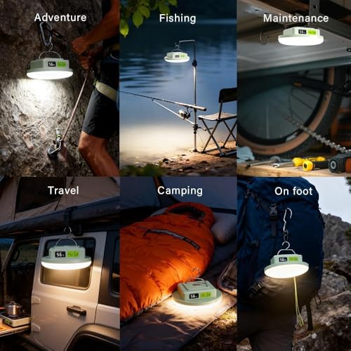 Tent Lights & Canopy Lights, Camping Lantern/Lamp, Rechargeable LED Camping Light, 4500LM 4 Modes Dimmable, 12000mAh Magnet Flashlight for Emergency & Power Outages, Battery Powered Outdoor Lights - style: 12000mAh