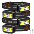 MIOISY Headlamp Rechargeable, Ultra Bright LED Head Lamp Flashlight with White Red Light, Motion Sensor Waterproof Headlight,8 Modes Head Lights for Outdoor Camping Fishing Running-4 Pack - size: 4 Packs