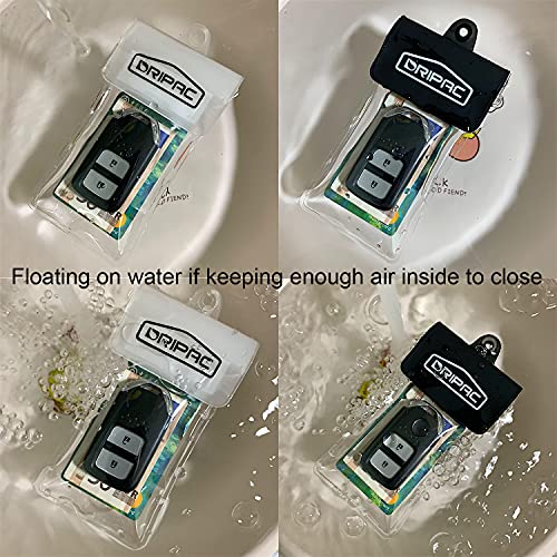 DRIPAC Waterproof Car Key FOB Case Bag Dry Holder Pouch For ID Badge Cash - color: Clear+white